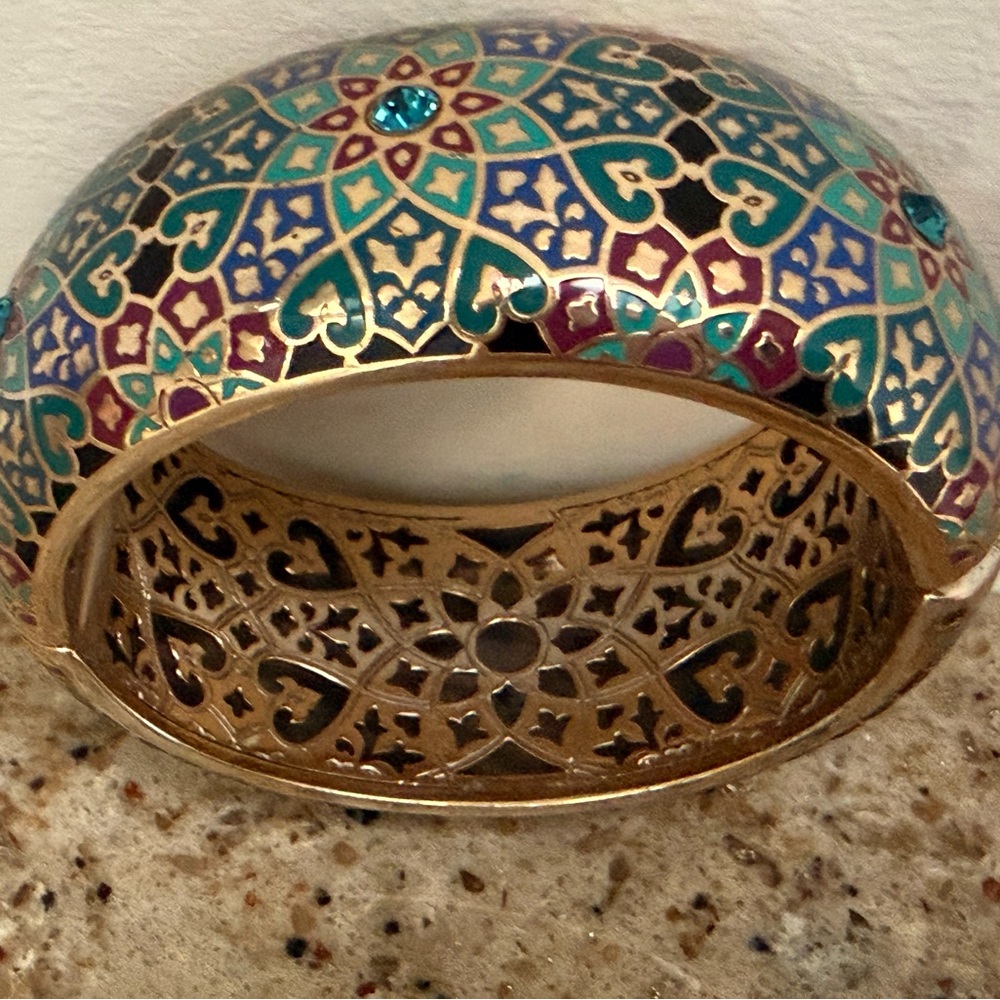 Brighton Statement Cuff Bangle Bracelet Cloisonn … - image 3